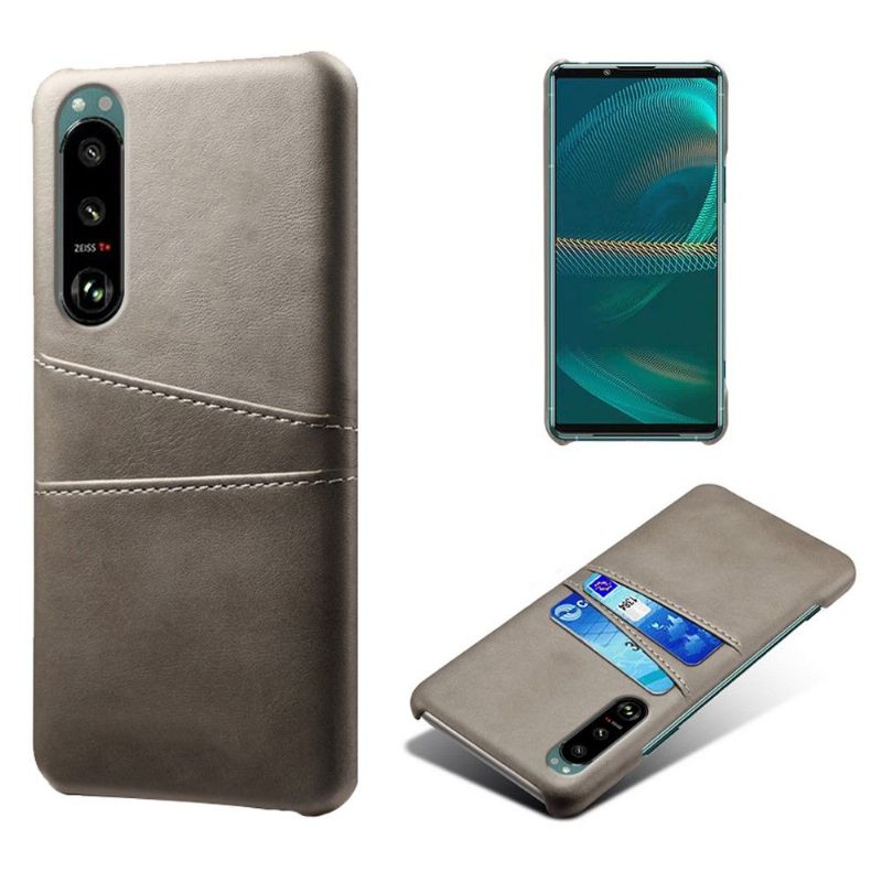 Coque Sony Xperia 5 III Mélodie effet cuir porte cartes