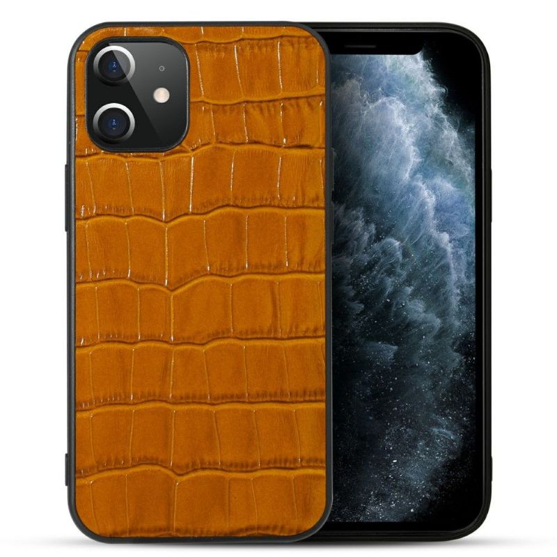 Coque iPhone 12 / 12 Pro cuir effet croco