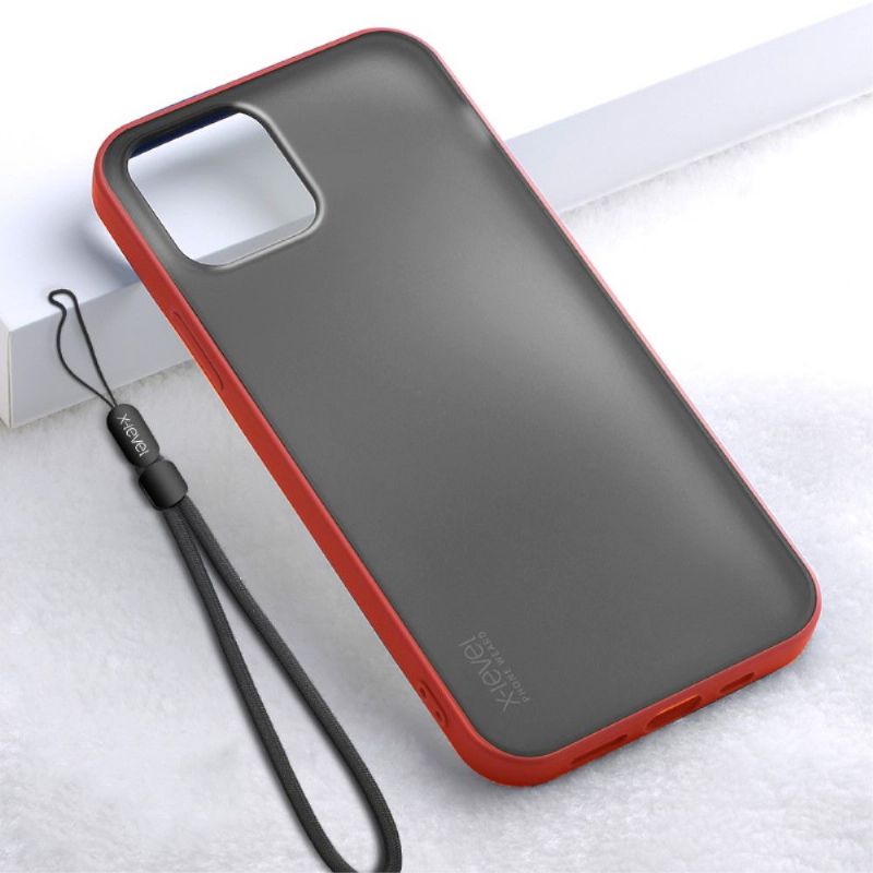 Coque iPhone 12 Pro / 12 effet mat avec lanière