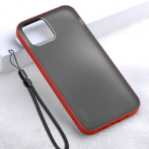 Coque iPhone 12 Pro / 12 effet mat avec lanière