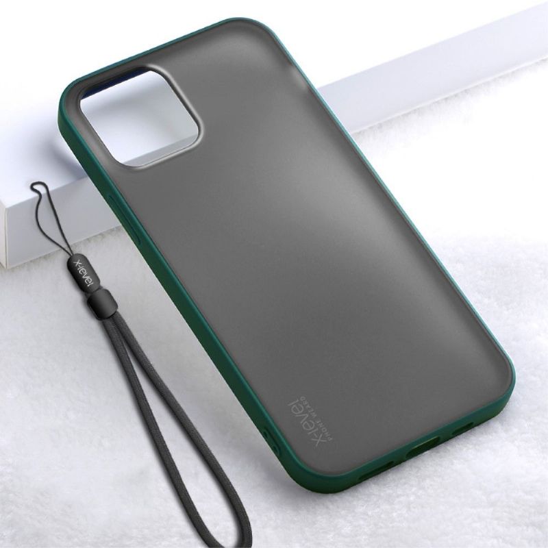 Coque iPhone 12 Pro / 12 effet mat avec lanière