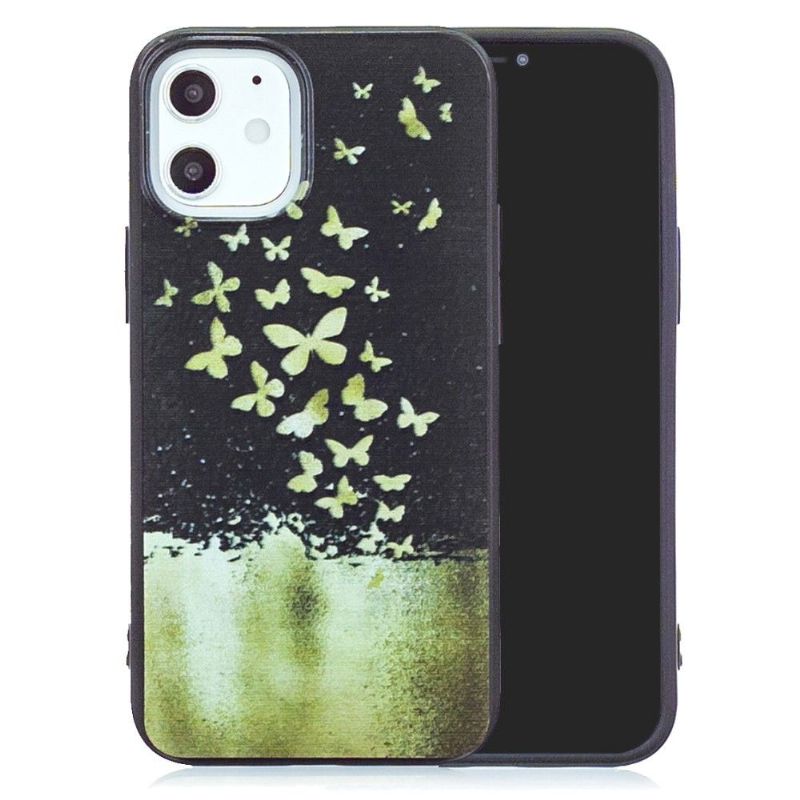 Coque iPhone 12 Pro / 12 papillons dorés