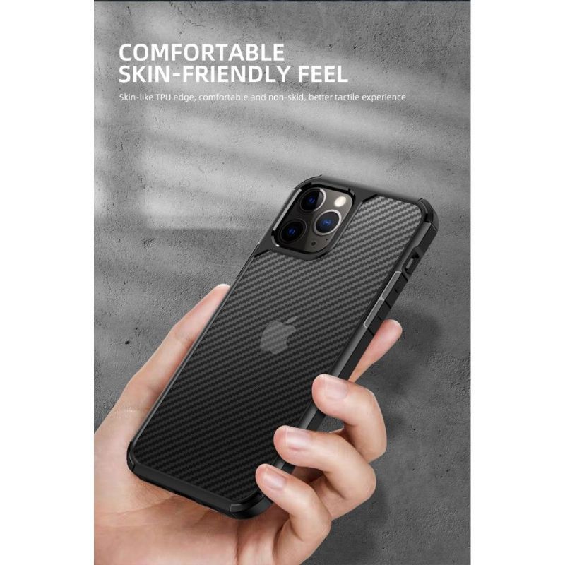 Coque iPhone 12 Pro / 12 Pioneer style fibre de carbone