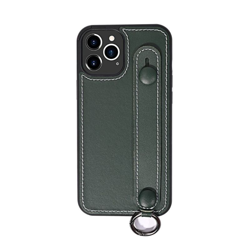 Coque iPhone 12 Pro / 12 Strap coutures simili cuir