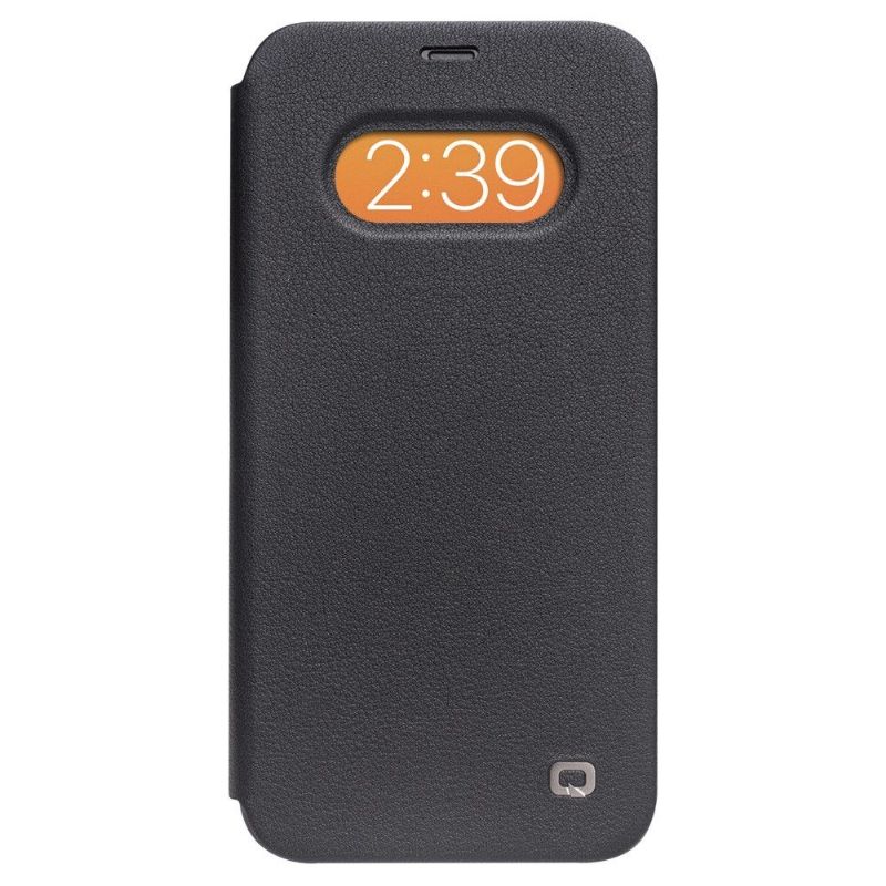 Housse iPhone 12 / 12 Pro cuir véritable avec fenêtre