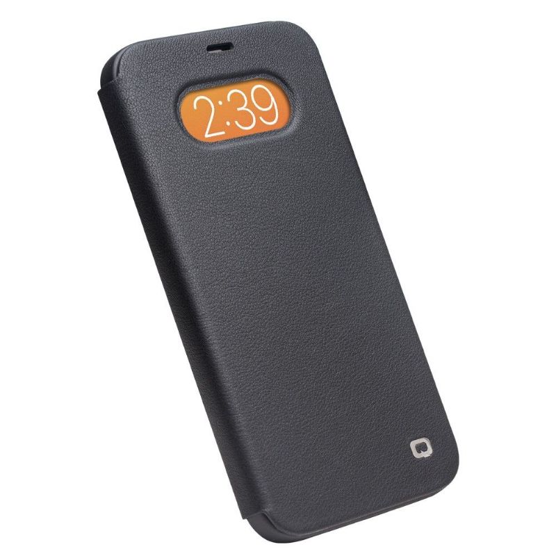 Housse iPhone 12 / 12 Pro cuir véritable avec fenêtre