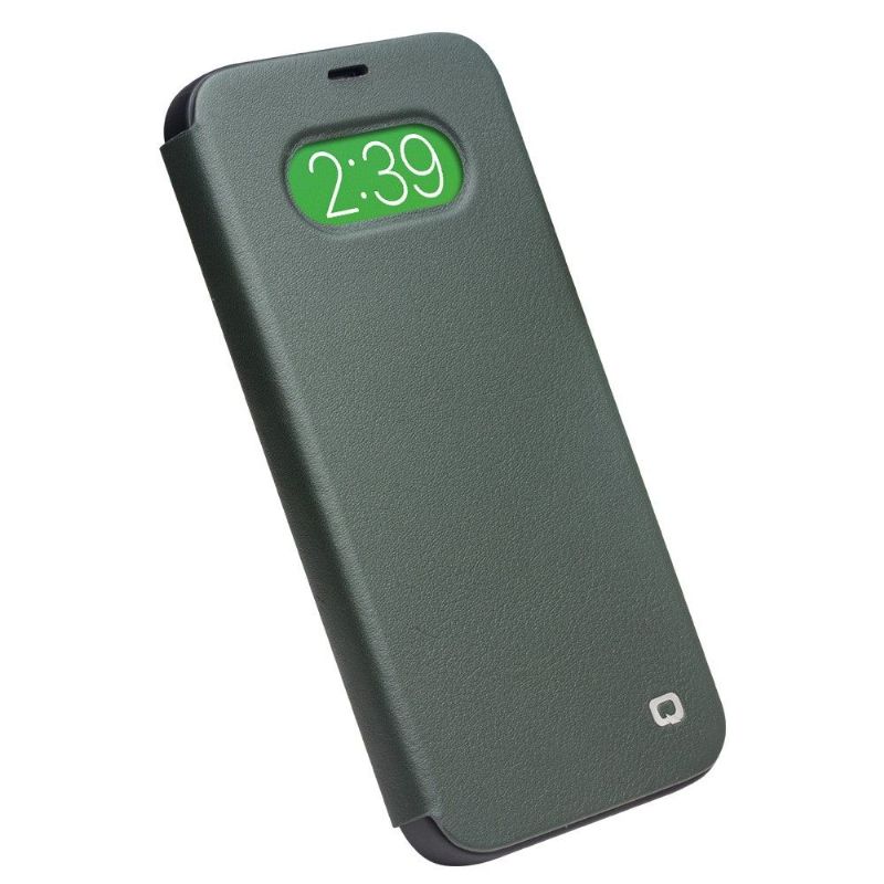 Housse iPhone 12 / 12 Pro cuir véritable avec fenêtre