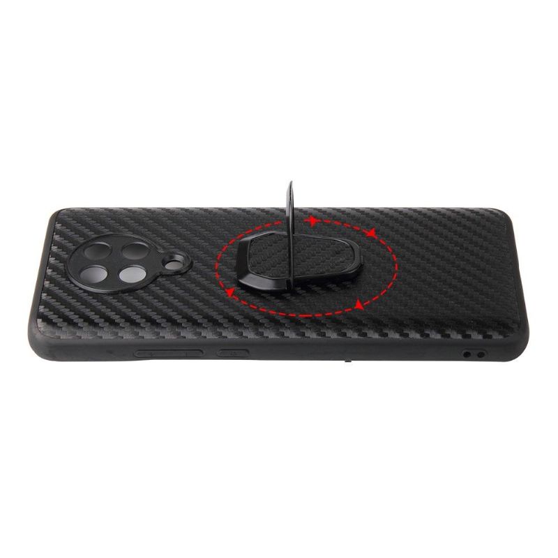 Coque Xiaomi Poco F2 Pro effet fibre de carbone avec support