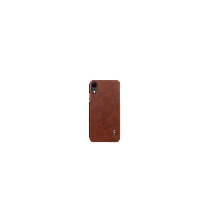 Coque imitation cuir pour iPhone XR - Marron