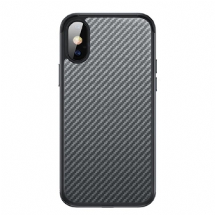 Coque iPhone XR Luxury Series style fibre de carbone