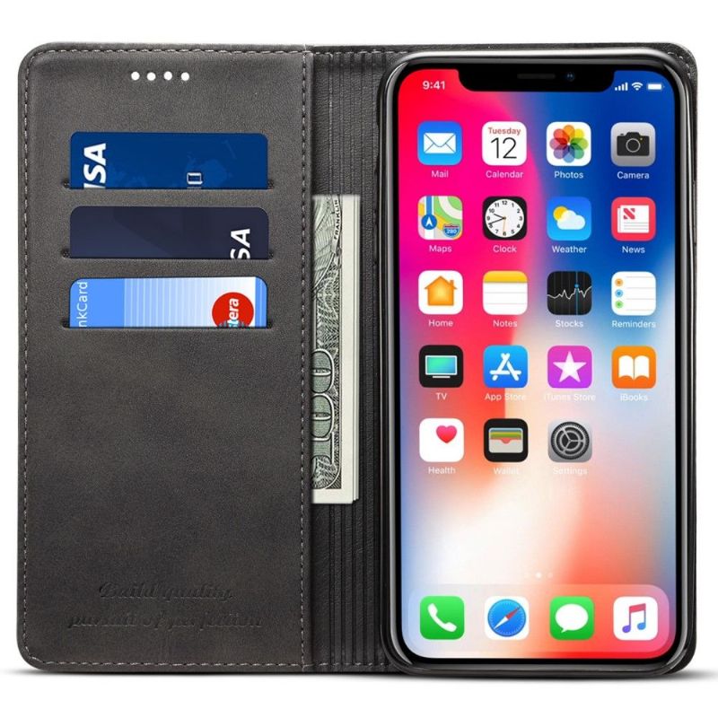 Housse iPhone XR folio flip style cuir