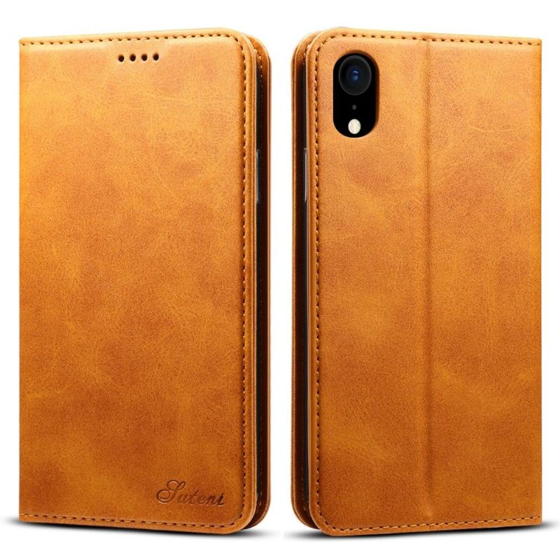 Housse iPhone XR folio flip style cuir