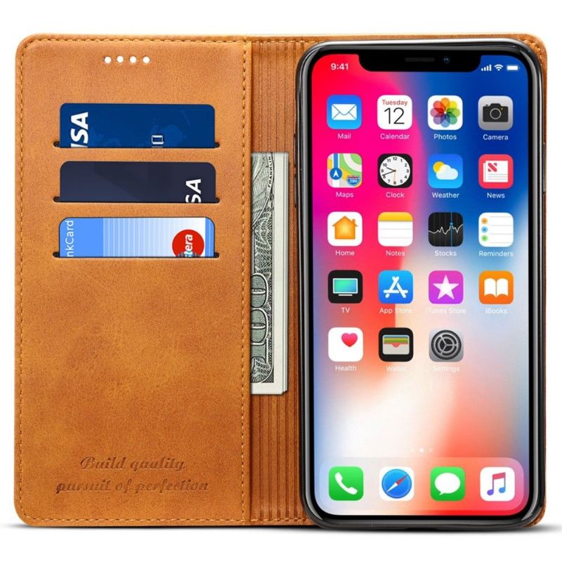 Housse iPhone XR folio flip style cuir