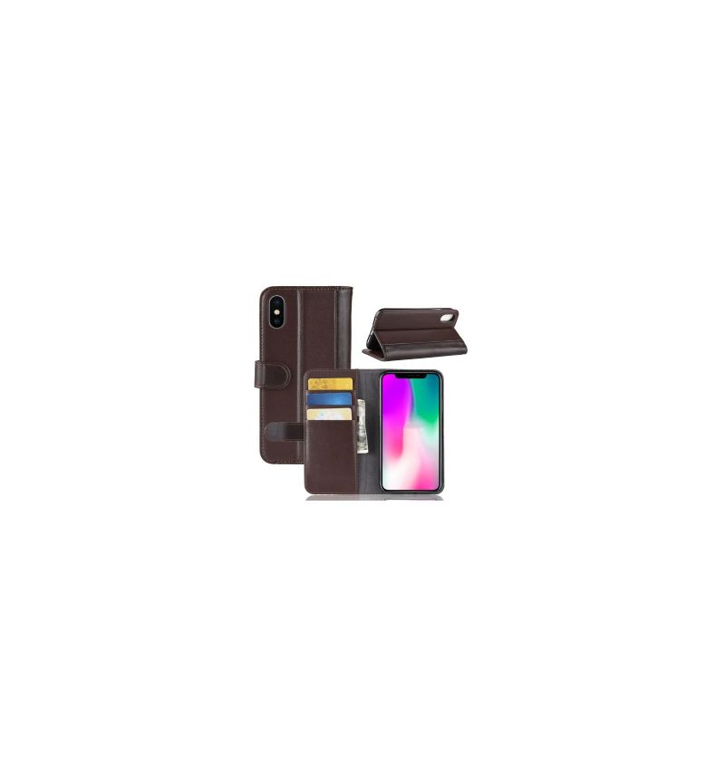 Housse iPhone XR Porte-Cartes en Cuir Premium