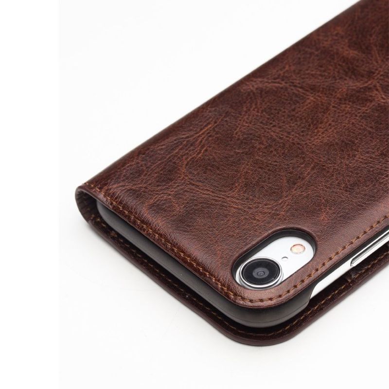 iPhone XR - Etui fait main en cuir véritable