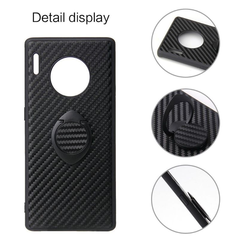 Coque Huawei Mate 30 Pro fibre de carbone avec support magnétique