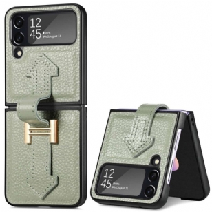 Coque Samsung Galaxy Z Flip 4 Cuir et Breloques