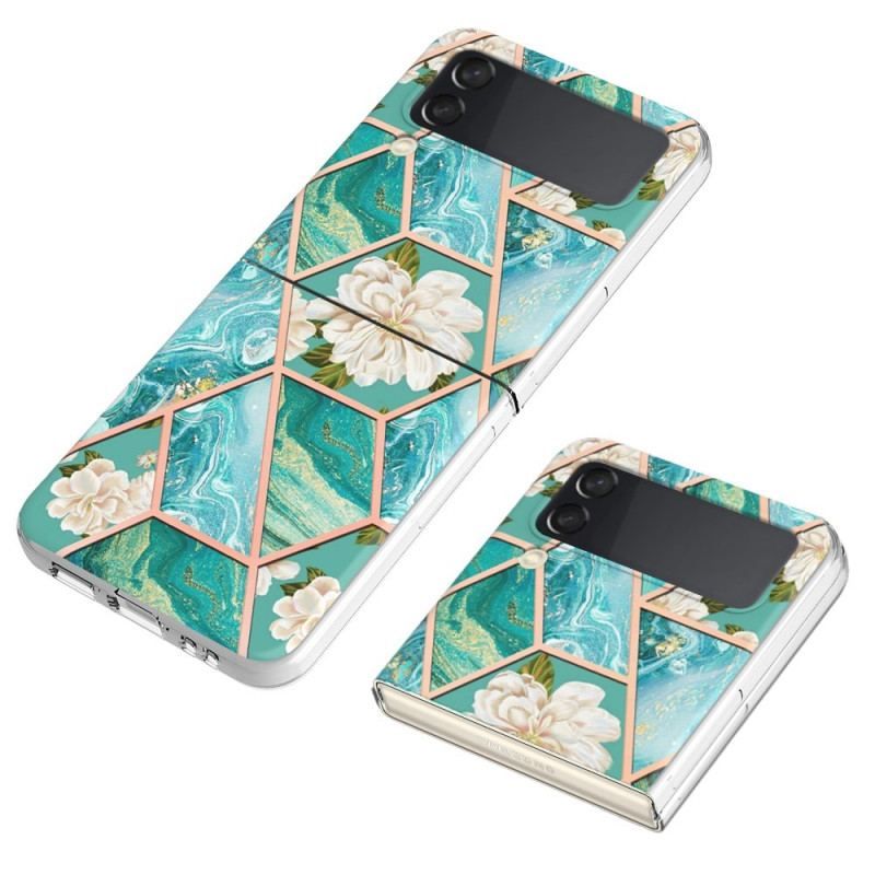 Coque Samsung Galaxy Z Flip 4 Marbre Floral