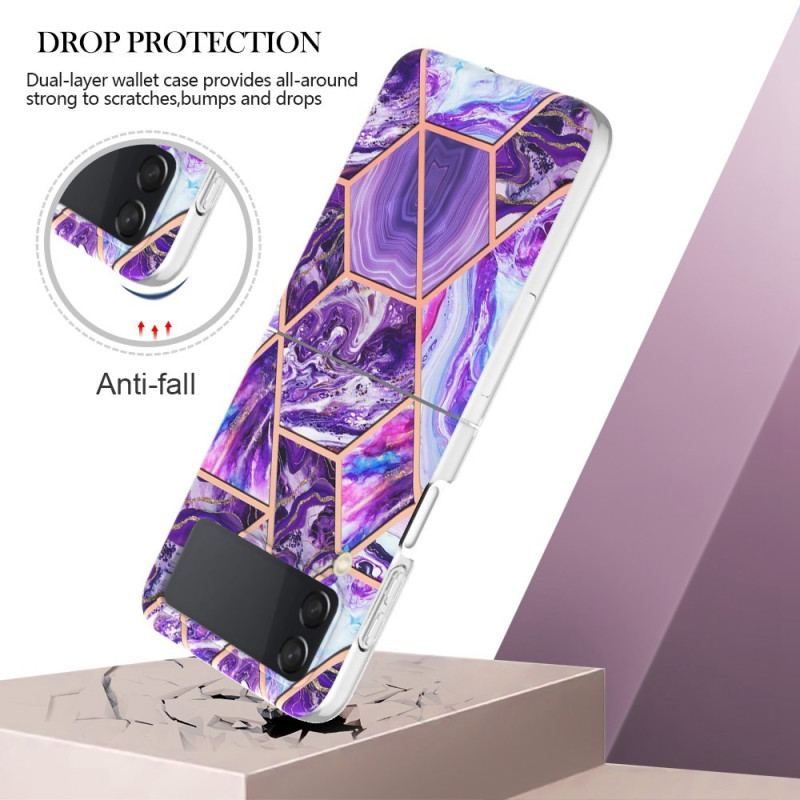 Coque Samsung Galaxy Z Flip 4 Marbre Géométrique