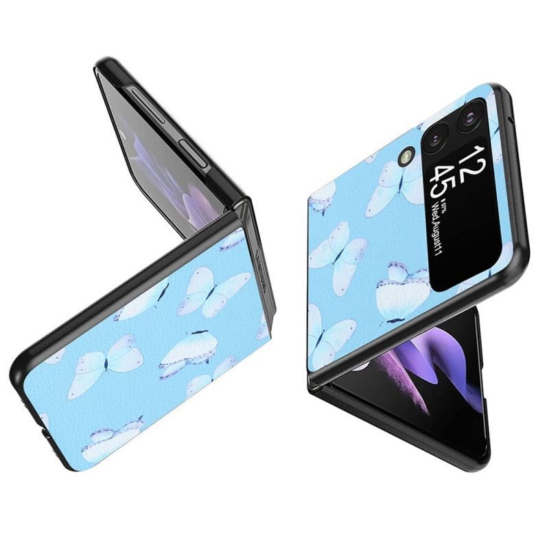 Coque Samsung Galaxy Z Flip 4 Simili Cuir Papillons