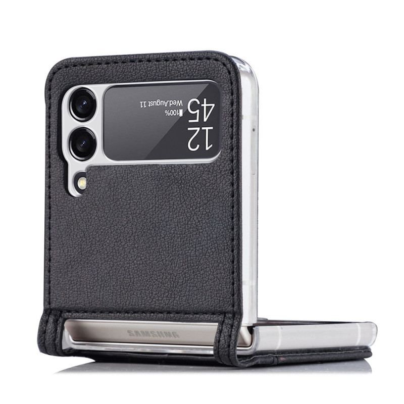 Coque Samsung Galaxy Z Flip 4 Style Cuir Litchi Porte-Carte