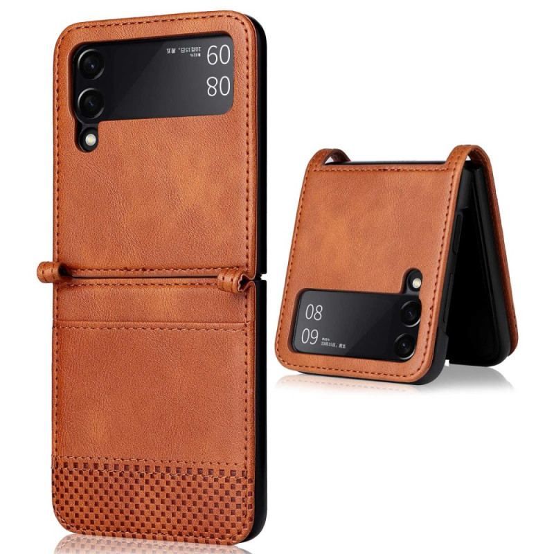 Coque Samsung Galaxy Z Flip 4 Style Cuir Vintage Porte-Carte