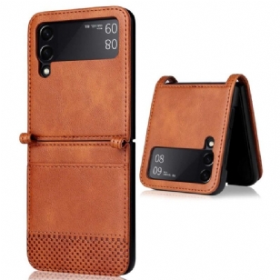 Coque Samsung Galaxy Z Flip 4 Style Cuir Vintage Porte-Carte