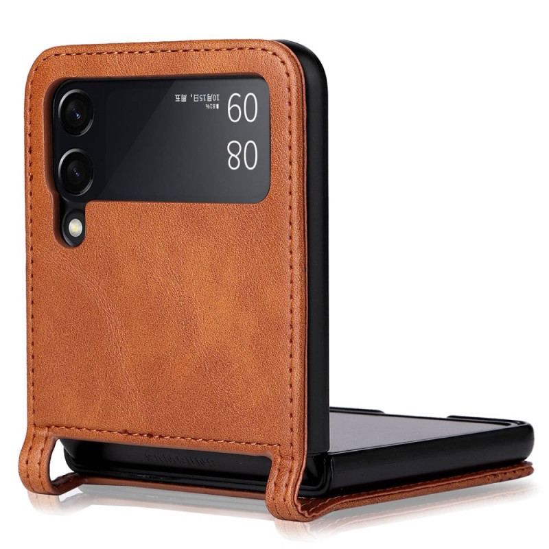 Coque Samsung Galaxy Z Flip 4 Style Cuir Vintage Porte-Carte