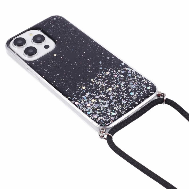 Coque à Cordon iPhone 16 Pro Max Paillettes