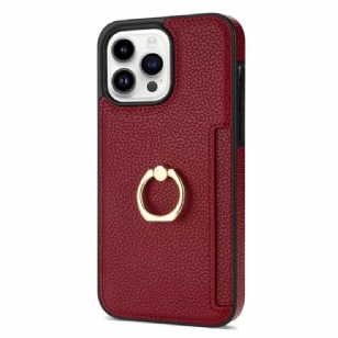 Coque iPhone 16 Pro Max Effet Cuir Anneau