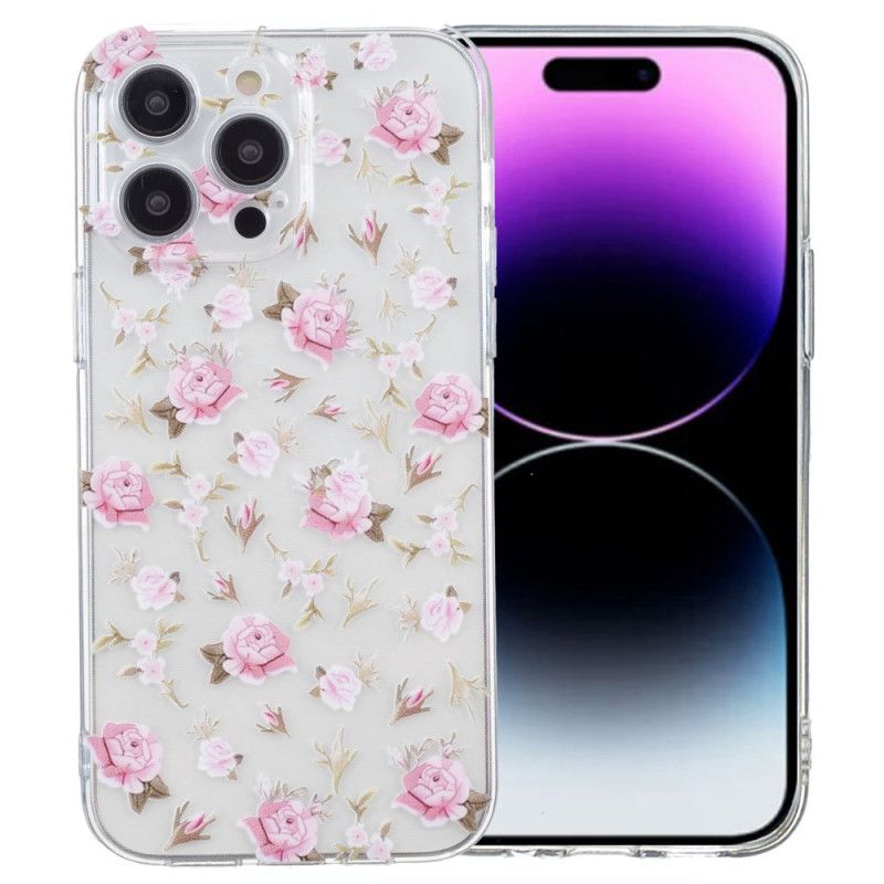 Coque iPhone 16 Pro Max Motif Floral Rose