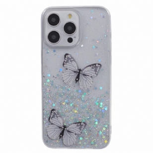 Coque iPhone 16 Pro Max Papillons Scintillants