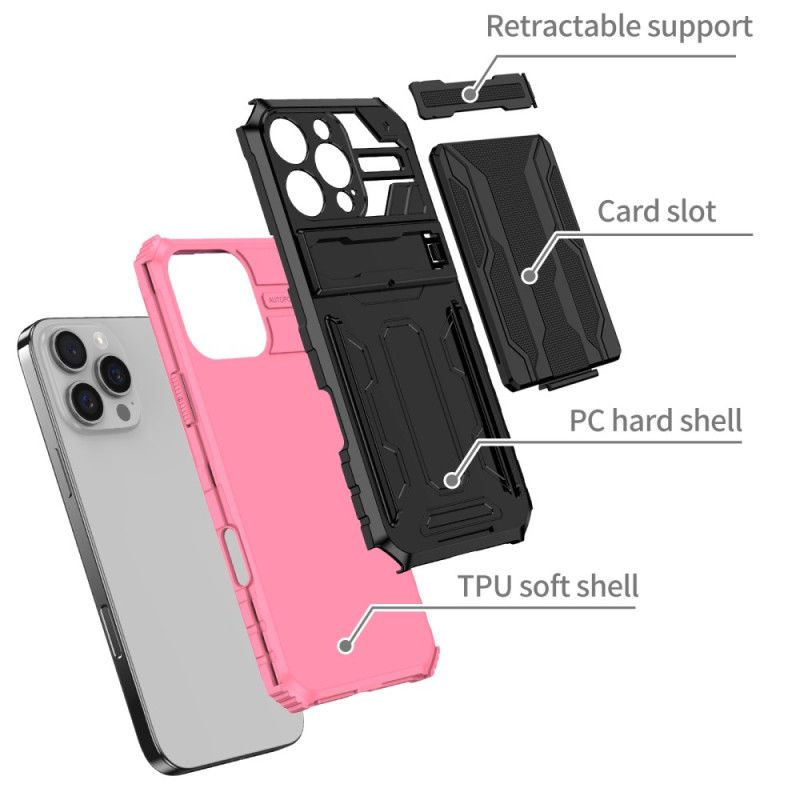 Coque iPhone 16 Pro Max Porte-Cartes et Support Intégrés