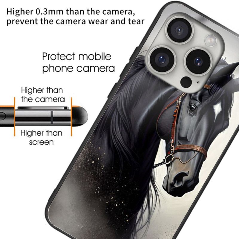 Coque iPhone 16 Pro Max Verre Trempé cheval