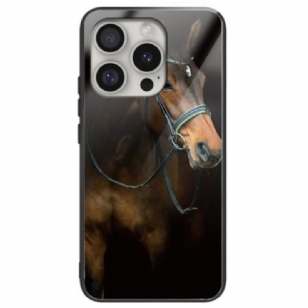 Coque iPhone 16 Pro Max Verre Trempé Cheval Imprimé