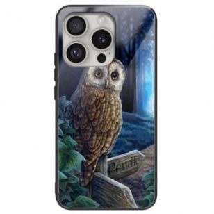 Coque iPhone 16 Pro Max Verre Trempé Chouette en Forêt