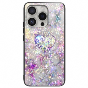 Coque iPhone 16 Pro Max Verre Trempé Coeur Brillant