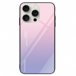 Coque iPhone 16 Pro Max Verre Trempé Dégradé Rose Violet