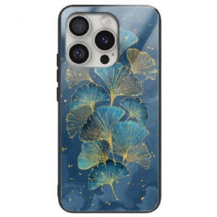 Coque iPhone 16 Pro Max Verre Trempé Feuilles de Ginkgo