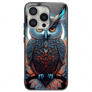 Coque iPhone 16 Pro Max Verre Trempé Hibou Imprimé