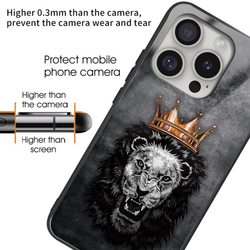 Coque iPhone 16 Pro Max Verre Trempé Lion Couronné