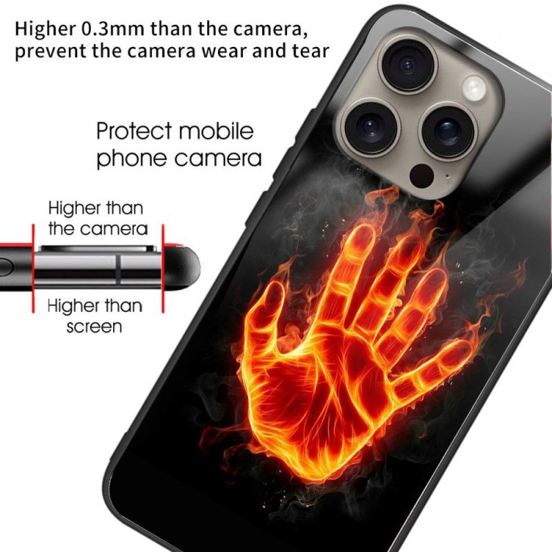 Coque iPhone 16 Pro Max Verre Trempé Paume de Feu