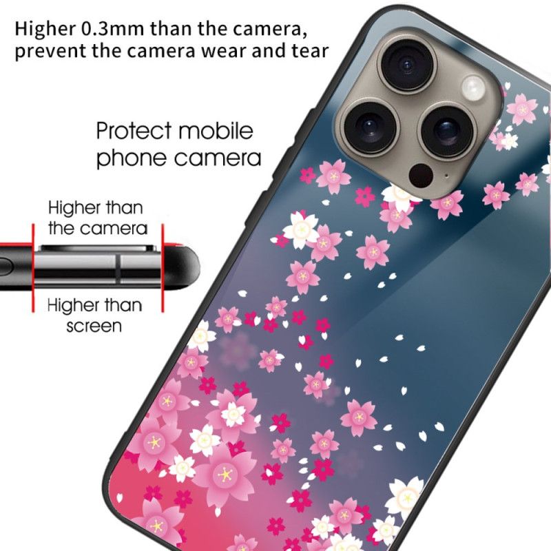 Coque iPhone 16 Pro Max Verre Trempé Pluie de Coeurs