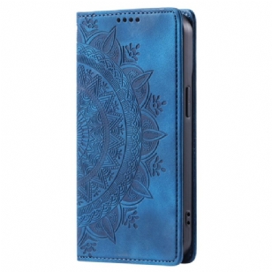 Flip Cover iPhone 16 Pro Max Effet Daim Mandala