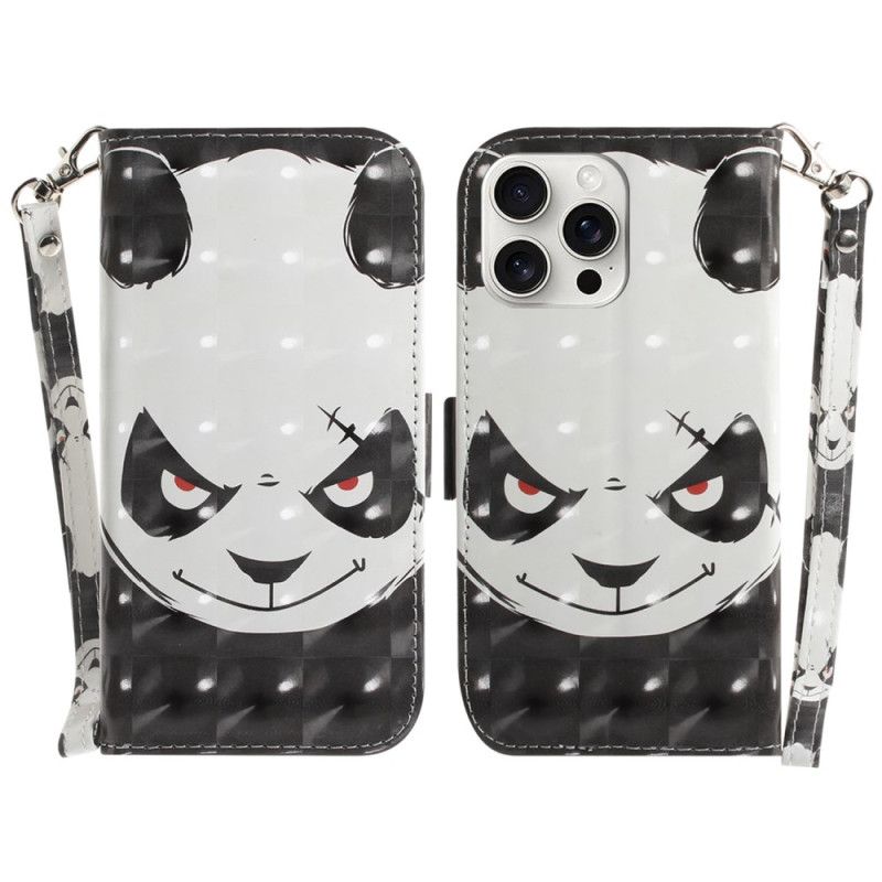 Housse iPhone 16 Pro Max Angry Panda à Lanière