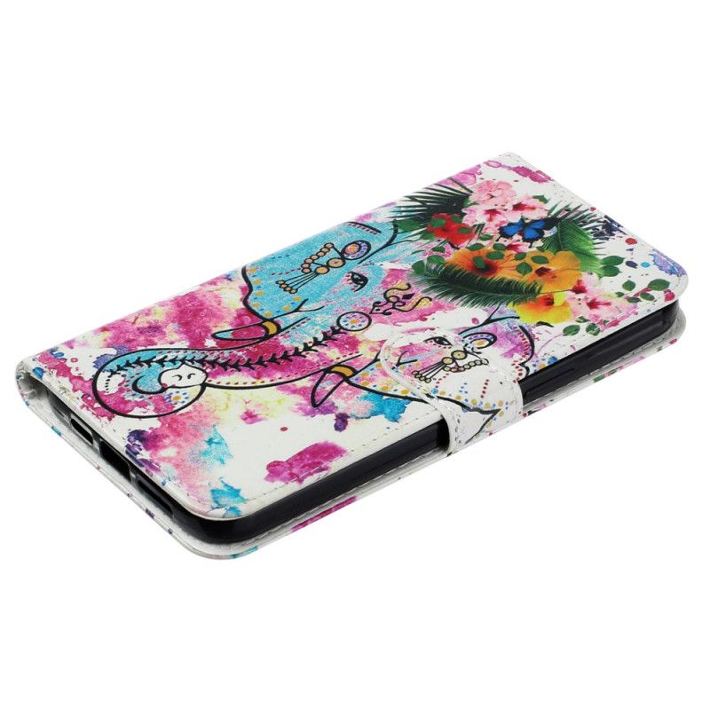 Housse iPhone 16 Pro Max Éléphant Aquarelle à Lanière