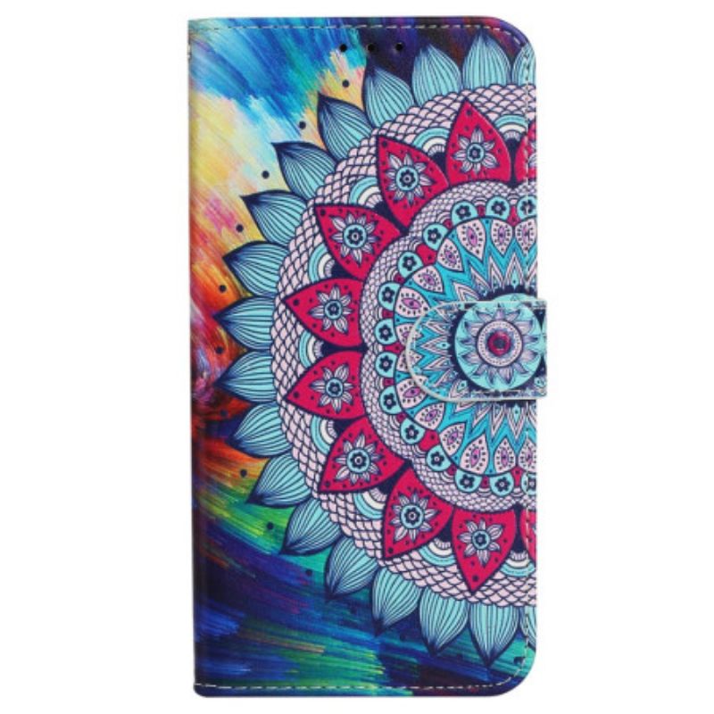 Housse iPhone 16 Pro Max Fleur de Mandala à Lanière