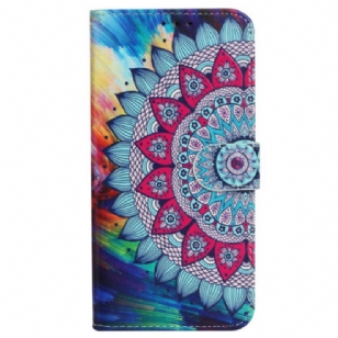 Housse iPhone 16 Pro Max Fleur de Mandala à Lanière