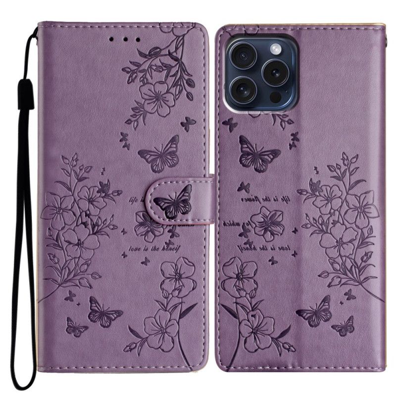 Housse iPhone 16 Pro Max Floralie et Papillons