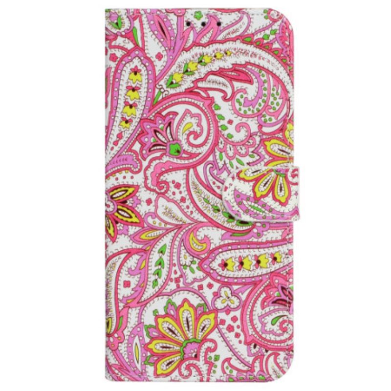 Housse iPhone 16 Pro Max Motif Floral Vibrant à Lanière